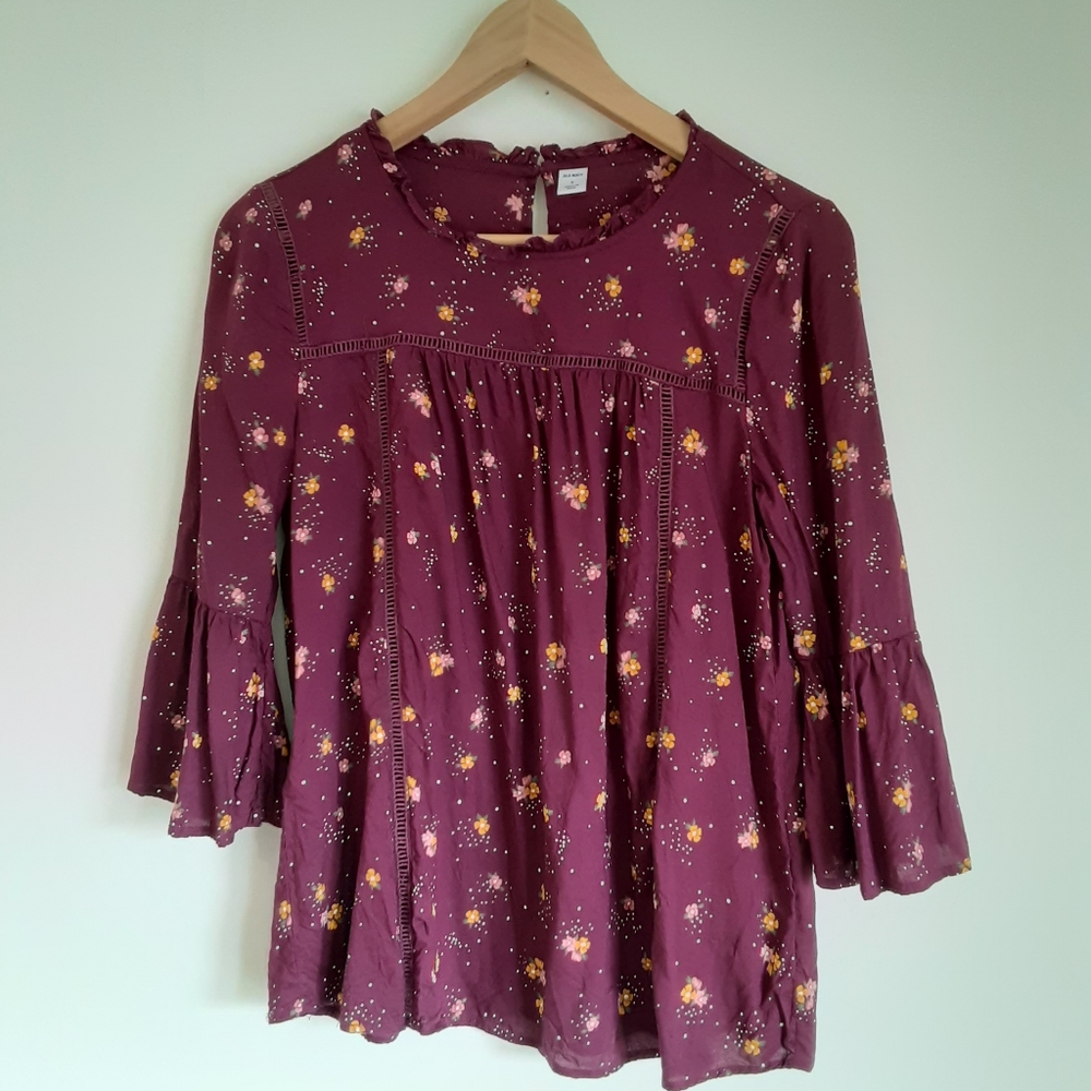 Purple flower blouse